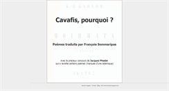 Desktop Screenshot of cavafis-pourquoi.eu